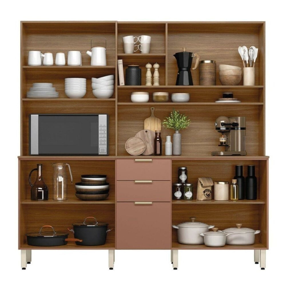 Kit Cozinha Amora/Nude - Demóbile | Lojas Top Móveis e Eletros
